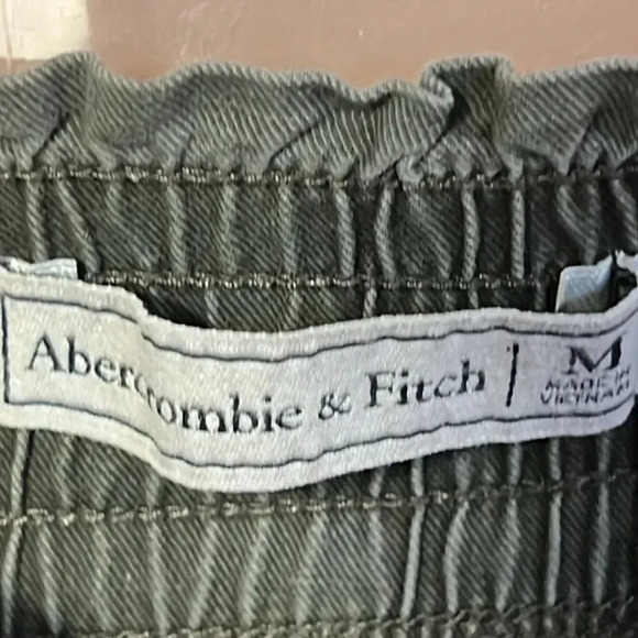 Abercrombie and Fitch women’s army green pants m elastic waist tie front pockets - Picture 6 of 8